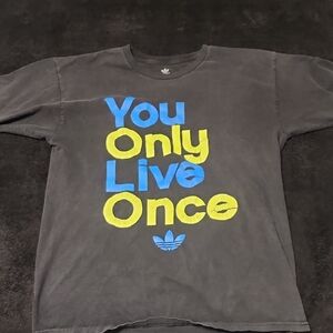 Adidas Gray and Blue Short Sleeve Tee